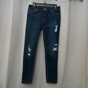 White House Black Market Skinny Leg Distressed Jeans. Size 8R.